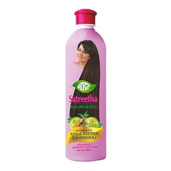 Meghdoot Ayurvedic Satreetha Shampoo Enriched With Natural Extracts of Amla, Reetha & Bhringraj For Hair Fall Control & Scalp Acne, Healthy & Strong Hair, Men & Women 500 ml