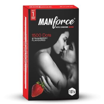 Manforce Xotic Extra Dotted Condom - Strawberry Flavour